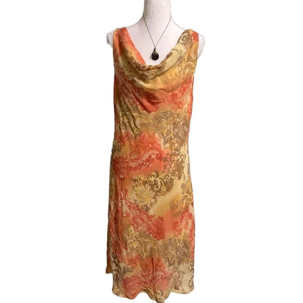 Y2K Faith Love & Passion Sleeveless Cowl Neck Midi Paisley Fairycore Dress 16
